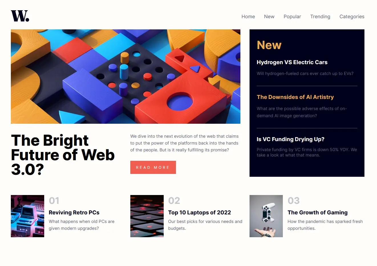 News Website Homepage project screenshot